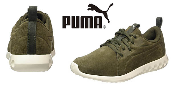 tenis puma verde militar mujer