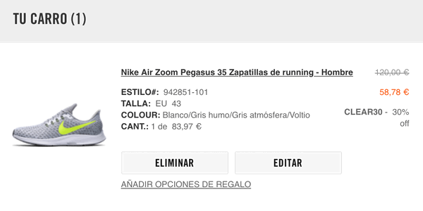 Nike Black Friday con 30% de descuento extra en tienda oficial