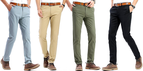 OFERTA FLASH: Pantalones chinos Harrms de corte ajustado en varios colores  para hombre por sólo 16,49€ (45% de descuento)