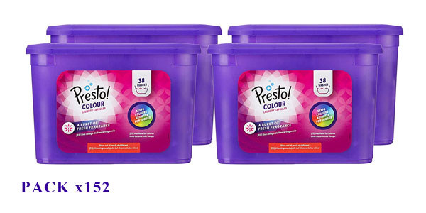Chollazo Pack Detergente Amazon Presto! de 152 lavados (ropa de color o