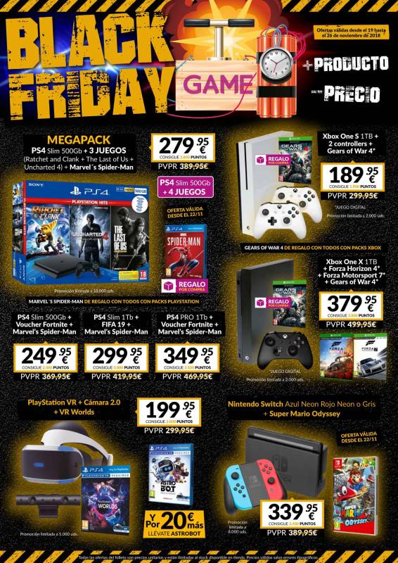 GAME Black Friday Decenas de ofertas en juegos y consolas