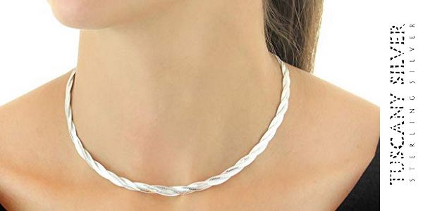 Collar de plata de ley Tuscany Silver 8.11.0913 de 41 cm para mujer chollo en Amazon