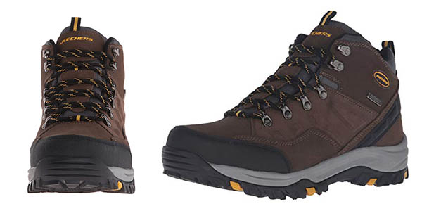 skechers steel toe hombre marron