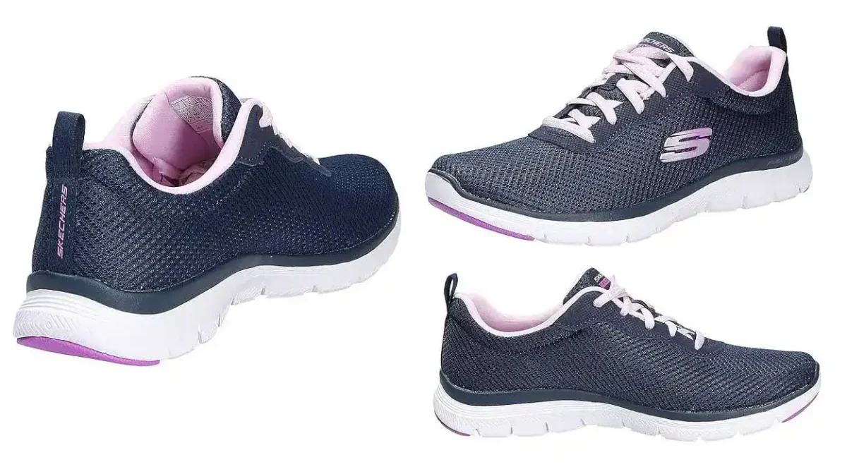 Zapatillas Skechers Flex Appeal 4.0 Brilliant View azul y rosa para mujer