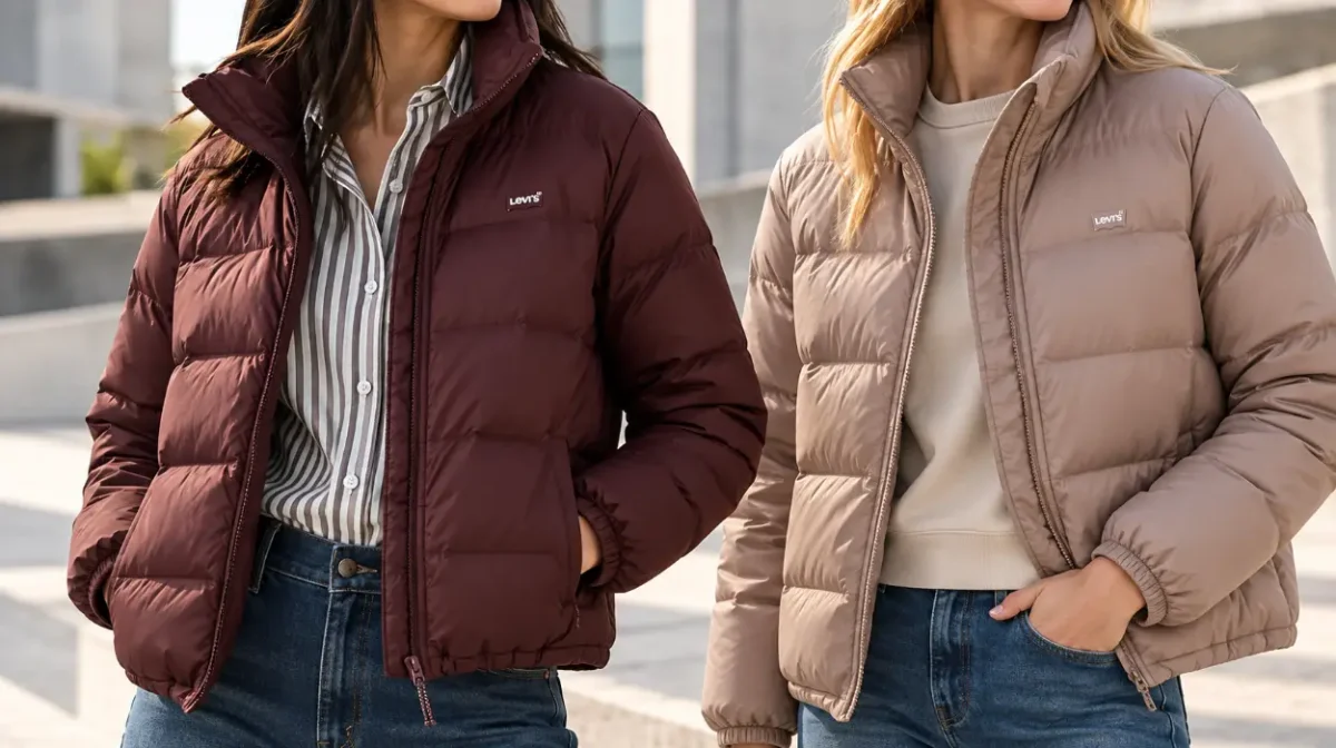 Chaqueta acolchada Levi's Polly Packable Down de plumón para mujer, guardable en su propio bolsillo