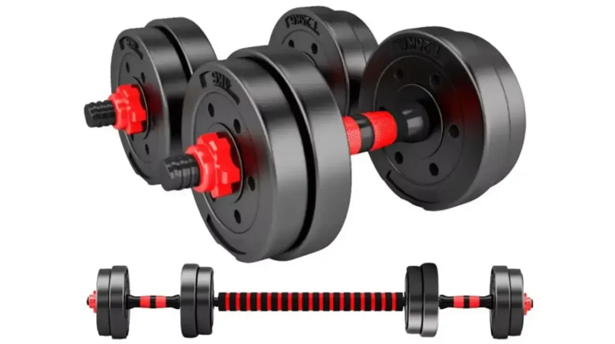 Vuelve a ponerte en forma a tope con este set de 2 mancuernas ajustables de 10 kg